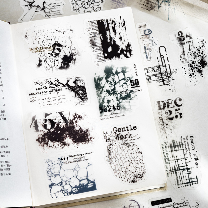 Комплект стикери – винтидж стил, печатна техника, самозалепящи; марка Yuxian, код W-TZ-9266