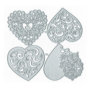 Сърцевиден комплект за изрязване, от високоуглеродна стомана, повърхност с гравиране и печено покритие, за домашни DIY проекти