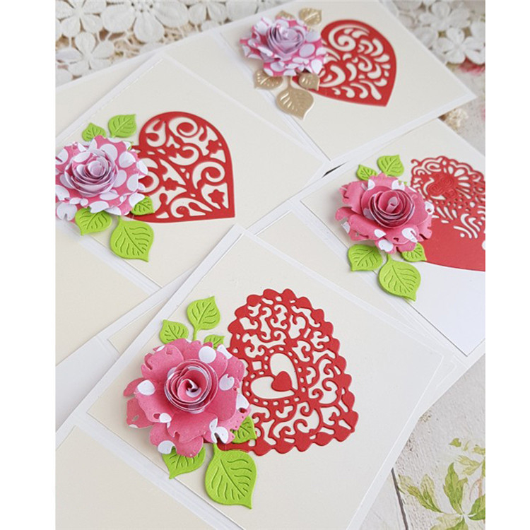 Сърцевиден комплект за изрязване, от високоуглеродна стомана, повърхност с гравиране и печено покритие, за домашни DIY проекти