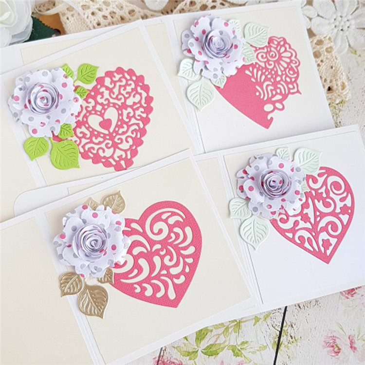 Сърцевиден комплект за изрязване, от високоуглеродна стомана, повърхност с гравиране и печено покритие, за домашни DIY проекти