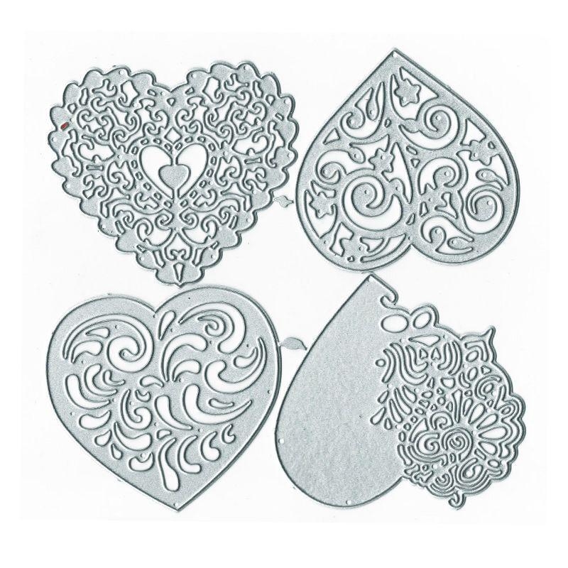 Сърцевиден комплект за изрязване, от високоуглеродна стомана, повърхност с гравиране и печено покритие, за домашни DIY проекти