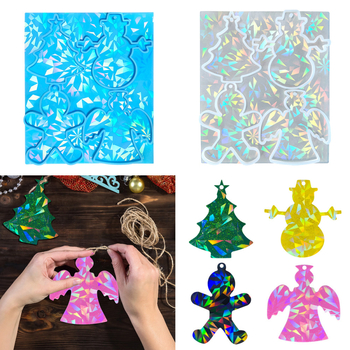 Silicijska forma za DIY privjeske – četiri dizajna: Božićno drvce, Snježni čovjek, Anđeo, Čovjek od medenjaka