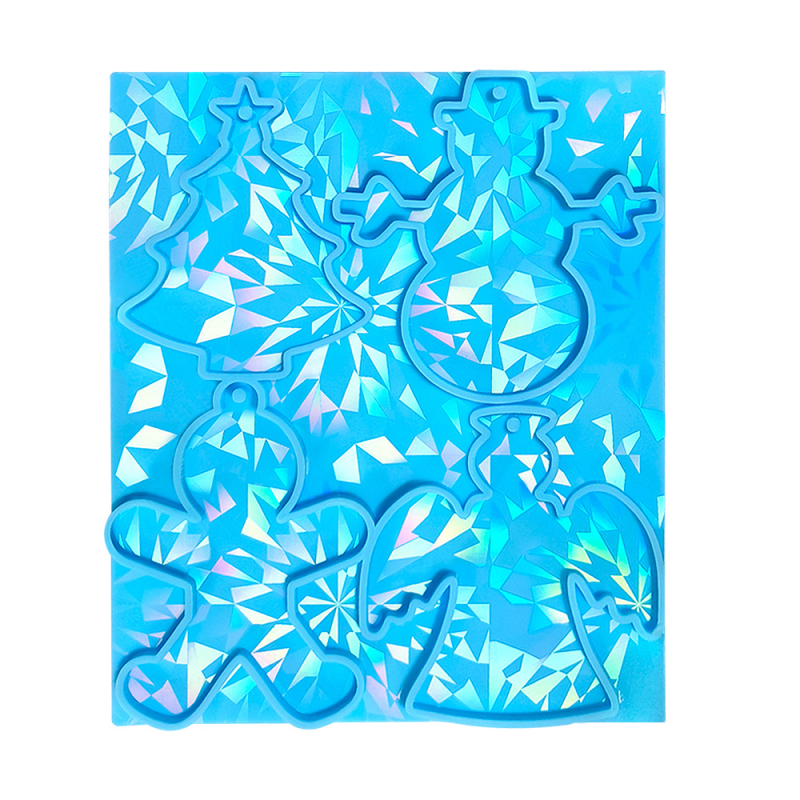 Silicijska forma za DIY privjeske – četiri dizajna: Božićno drvce, Snježni čovjek, Anđeo, Čovjek od medenjaka