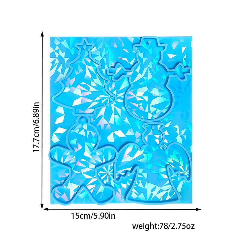 Silicijska forma za DIY privjeske – četiri dizajna: Božićno drvce, Snježni čovjek, Anđeo, Čovjek od medenjaka