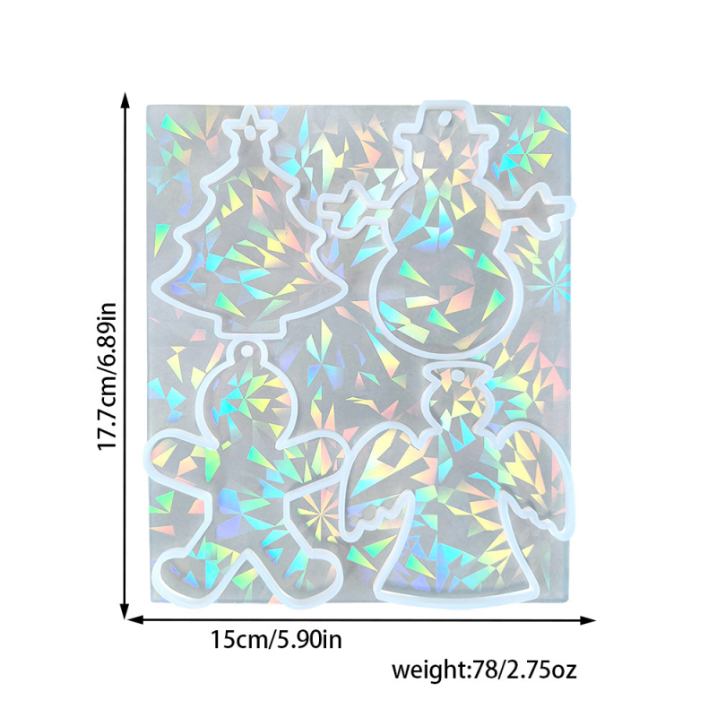 Silicijska forma za DIY privjeske – četiri dizajna: Božićno drvce, Snježni čovjek, Anđeo, Čovjek od medenjaka