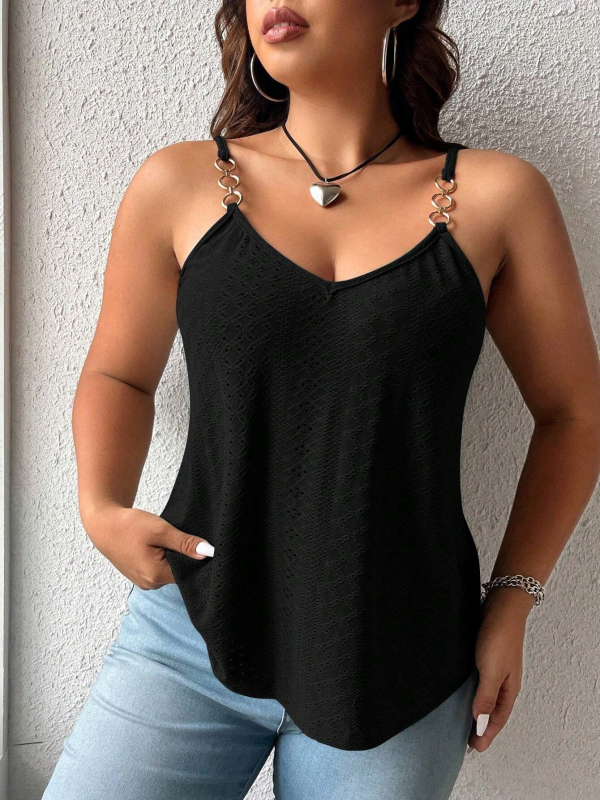 Top s tenkými ramienkami a odhaleným chrbtom, minimalistický štýl, úzky strih, bežná dĺžka 50–65 cm, polyester s elastanom