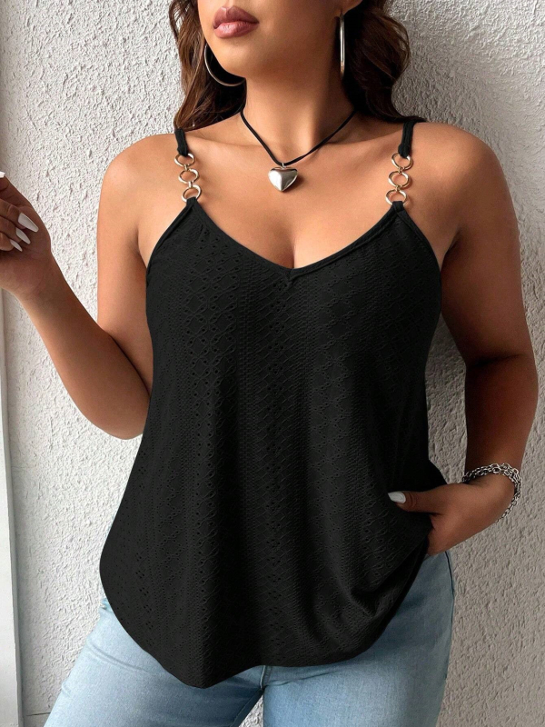 Top s tenkými ramienkami a odhaleným chrbtom, minimalistický štýl, úzky strih, bežná dĺžka 50–65 cm, polyester s elastanom