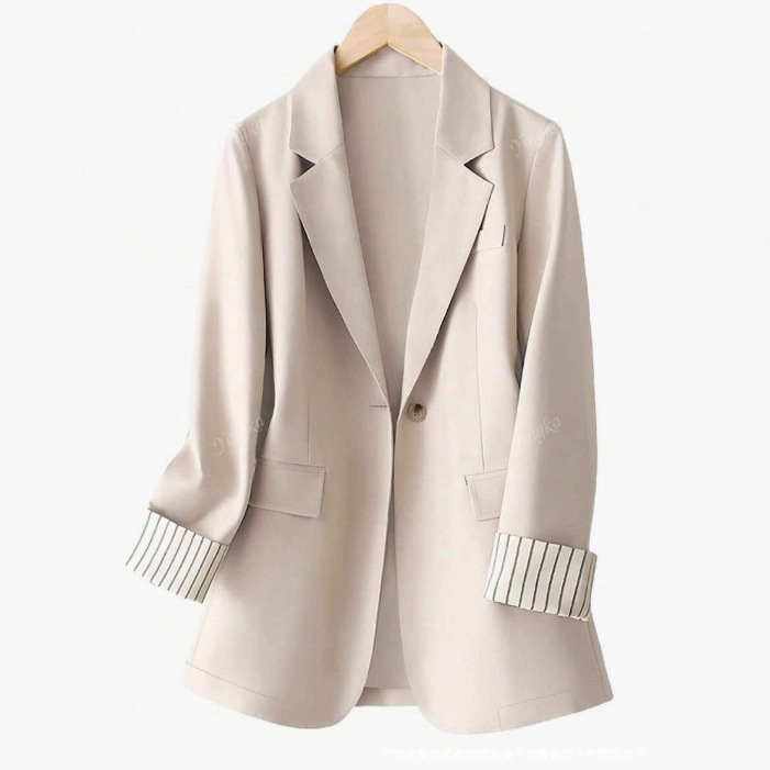 Ženski sako-kostim s patchworkom u printu, ovratnik stila kostima, dugi rukavi, poliester