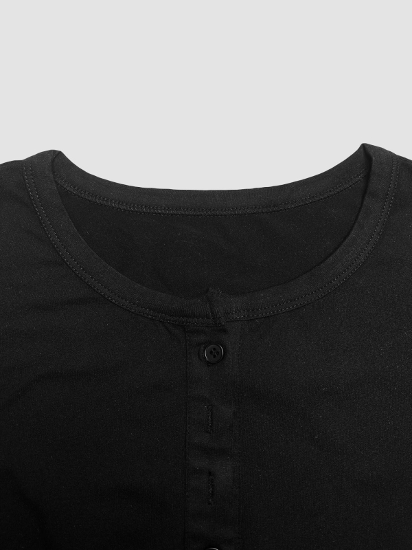 Majica s dugim rukavima i okruglim izrezom, jednobojna poliester-spandeks smjesa, ležernog kroja