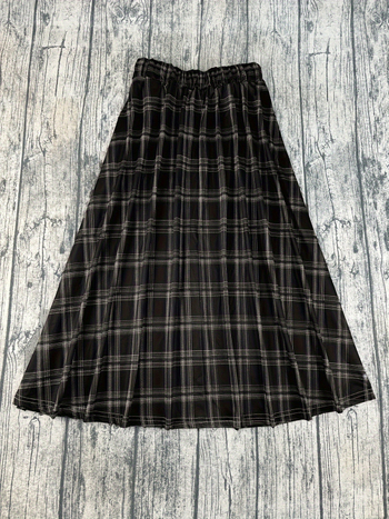 A-linijska suknja s visokim strukom, karirani uzorak, digitalni otisak, poliester tkanina