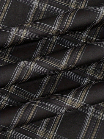 A-linijska suknja s visokim strukom, karirani uzorak, digitalni otisak, poliester tkanina