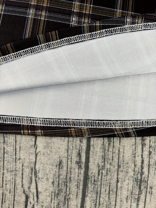 A-linijska suknja s visokim strukom, karirani uzorak, digitalni otisak, poliester tkanina