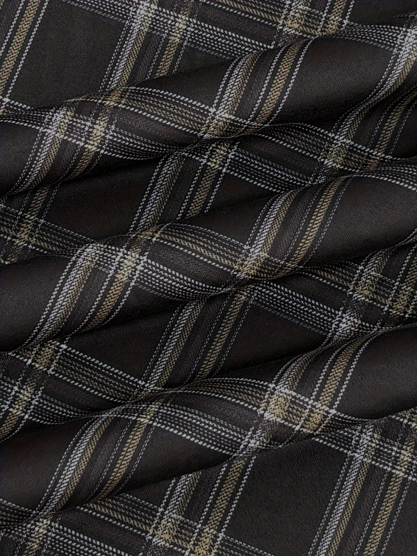 A-linijska suknja s visokim strukom, karirani uzorak, digitalni otisak, poliester tkanina