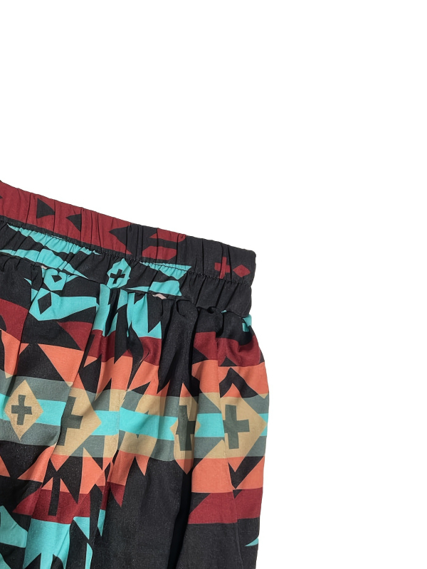 Hemisferična dugačka suknja, etnički casual stil, digitalni print, poliester 95%+, Ljeto 2025