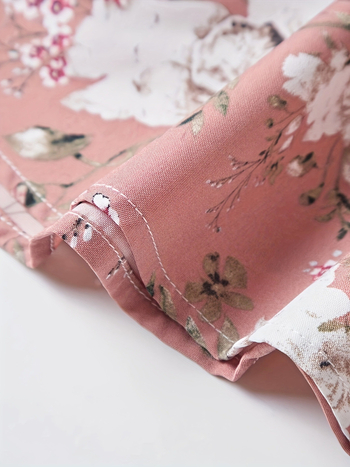 Suknja midi u A-liniji sa smockingom i otisom cvjetnog uzorka, poliester, srednja dužina, ležerni stil