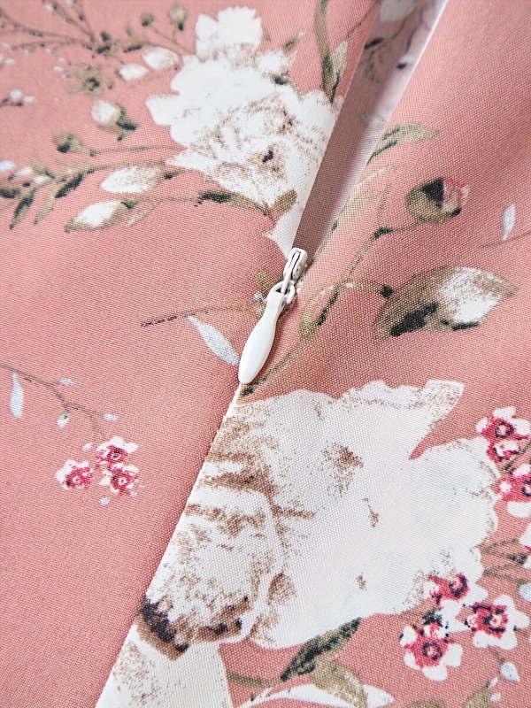 Suknja midi u A-liniji sa smockingom i otisom cvjetnog uzorka, poliester, srednja dužina, ležerni stil