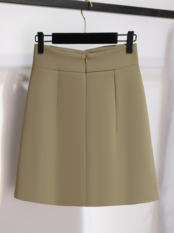 A-linijska kratka suknja s visokim strukom, plisirana, vizualno laskava siluetu, poliester