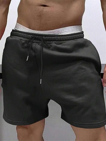 Meeste tõmmitsaga lühikesed püksid – vabalt istuv stiil, puuvill ja fleece kangas