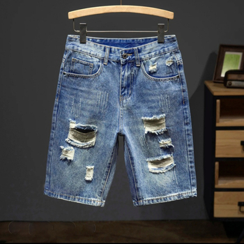 Muške traper šorceve, srednji pojas, zip, ispran završetak, japansko-korejski stil