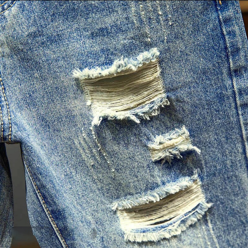 Muške traper šorceve, srednji pojas, zip, ispran završetak, japansko-korejski stil