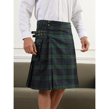 Meeste seelik - pliseeritud, ruuduline muster - etniline stiil, mink kangas, 2025 kevad