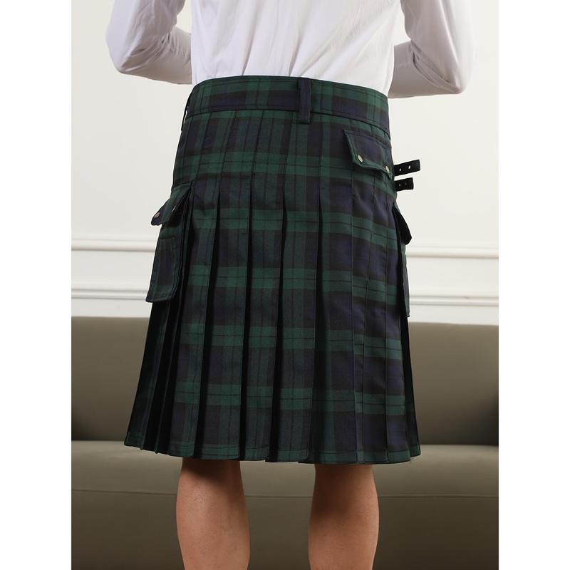 Meeste seelik - pliseeritud, ruuduline muster - etniline stiil, mink kangas, 2025 kevad