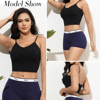 Dámske bavlnené boxerky – antibakteriálne, zvyšovanie sedu, stredný pás, jednobarevné s písmenovým vzorom