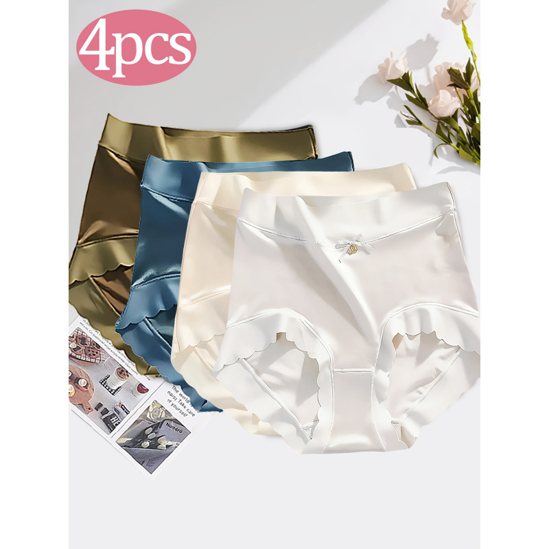 Ženske gaćice s mašnicom i čipkastim rubom, niski struk, 100% poliester, podstava od vlakna bambusa