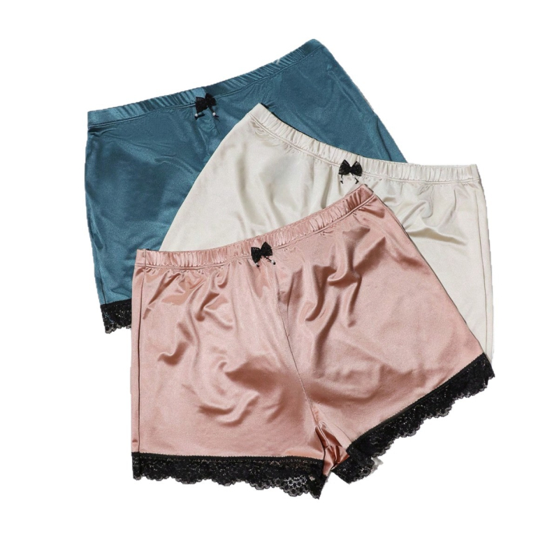 Ženské bezšvové boxerky so stredným pásom, pletený nylon 90–95%, rozkroková výstelka 100% bavlna, mašľový vzor