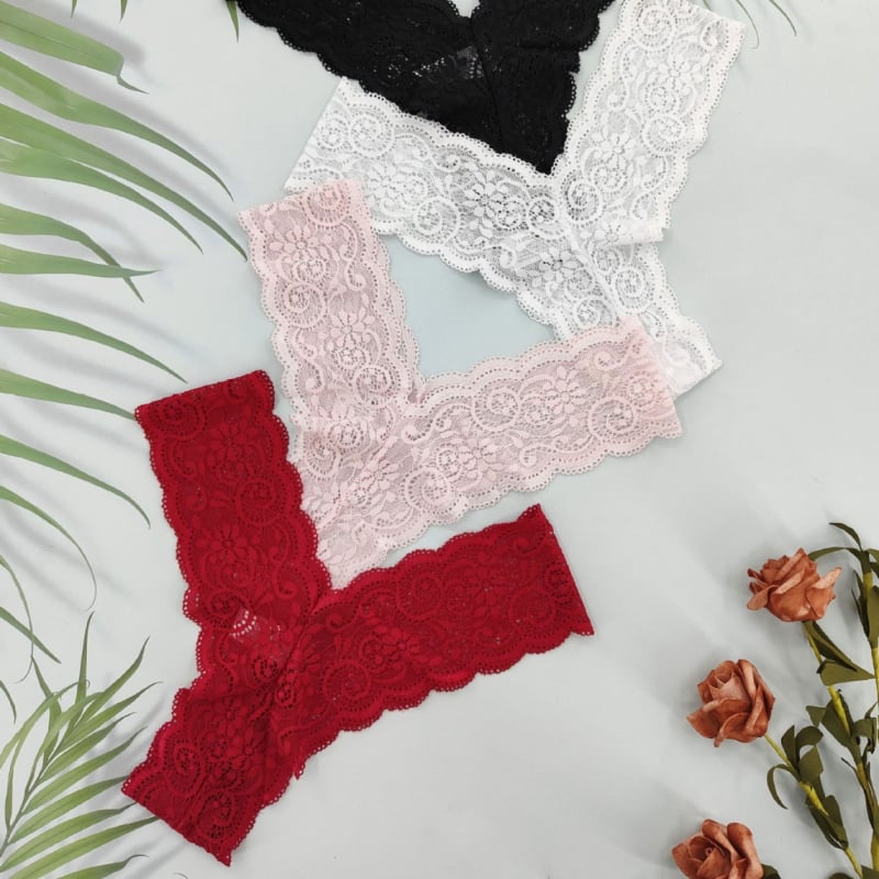 Dámske tangá s čipkou – nízky pás, priedušný polyamid, pletená podšívka