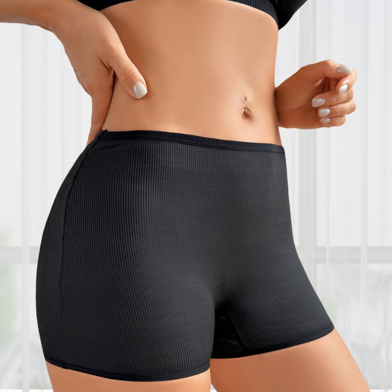 Dámske boxerky, zdvih zadku, priedušný nylon 90–95%, bavlnený klin, kvetinový vzor, stredná výška pásu, pletený materiál