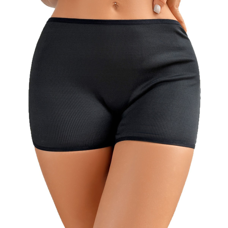 Dámske boxerky, zdvih zadku, priedušný nylon 90–95%, bavlnený klin, kvetinový vzor, stredná výška pásu, pletený materiál