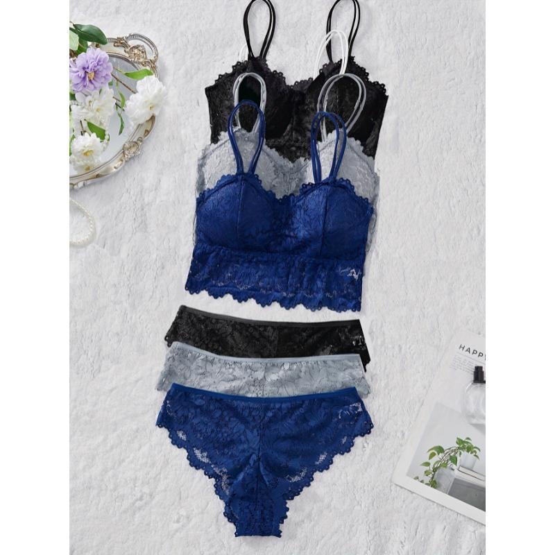 Set grudnjaka od čipke, glavni materijal najlon, podstava pamuk, šalice s ušima zeca, Push-Up