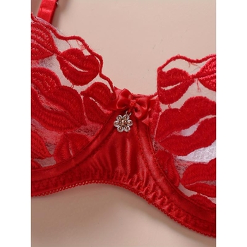 Set grudnjaka od čipke i najlona, pamukom podstavljeno, Push-Up, košarice s kunićim ušima