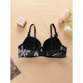 Set čipkanog donjeg rublja s cvjetnim uzorkom, košarice s ušima zeca, pamučna podstava, skupljanje