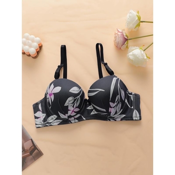 Set čipkanog donjeg rublja s cvjetnim uzorkom, košarice s ušima zeca, pamučna podstava, skupljanje