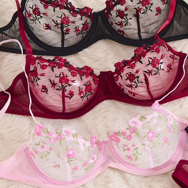 Set grudnjaka s izrađenom čipkom, prozračan, bez jastučića, stil prsluka