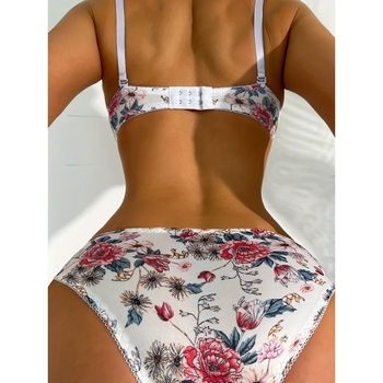 Set cami s čipkom, najlon glavna tkanina, pamuk podstava, Push-Up, šalice s ušima zeca