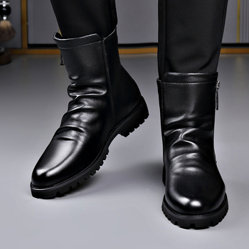 Martin Boots Chelsea visoke čizme s bočnim zatvaračem, PU gornji dio, vunena podstava, gumeni potplat