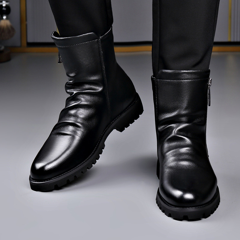 Martin Boots Chelsea visoke čizme s bočnim zatvaračem, PU gornji dio, vunena podstava, gumeni potplat