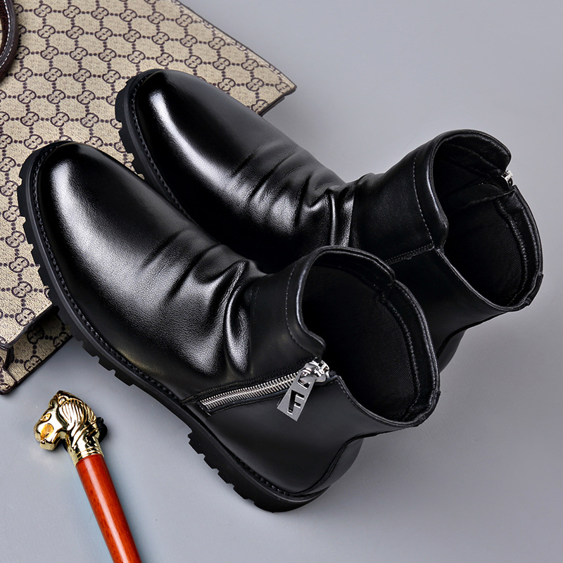 Martin Boots Chelsea visoke čizme s bočnim zatvaračem, PU gornji dio, vunena podstava, gumeni potplat