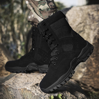 Planinarske čizme visokog kroja od teleće kože; otporan gumeni potplat; gumena srednja potpora; prednje vezivanje šnimama — sve sezone u divljini i planinama