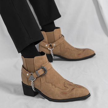 Muške Martin čizme - PU gornji dio, zatvarač, kvadratna peta 3–5 cm, gumena potplata, kožna unutrašnjost