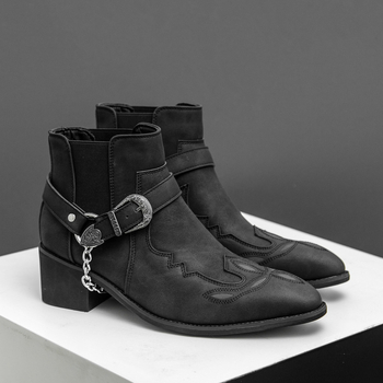 Muške Martin čizme - PU gornji dio, zatvarač, kvadratna peta 3–5 cm, gumena potplata, kožna unutrašnjost