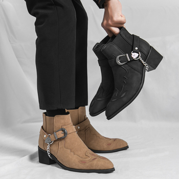 Muške Martin čizme - PU gornji dio, zatvarač, kvadratna peta 3–5 cm, gumena potplata, kožna unutrašnjost