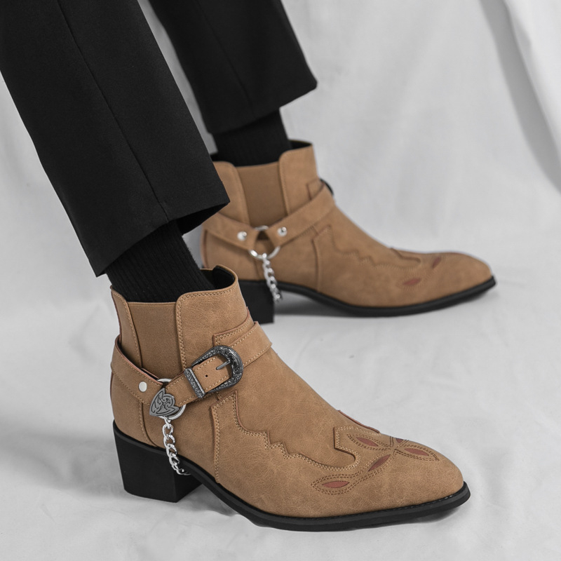 Muške Martin čizme - PU gornji dio, zatvarač, kvadratna peta 3–5 cm, gumena potplata, kožna unutrašnjost