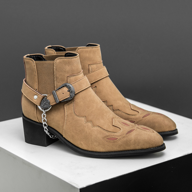 Muške Martin čizme - PU gornji dio, zatvarač, kvadratna peta 3–5 cm, gumena potplata, kožna unutrašnjost