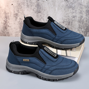 Outdoorové topánky na prechádzky – PU + sieťovinový vrch, Slip-On, unisex, celoročné