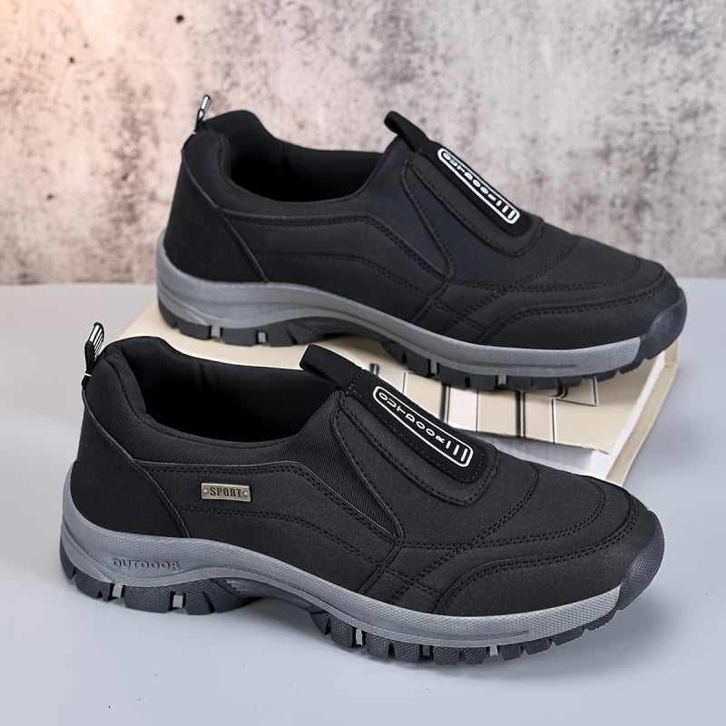 Outdoorové topánky na prechádzky – PU + sieťovinový vrch, Slip-On, unisex, celoročné