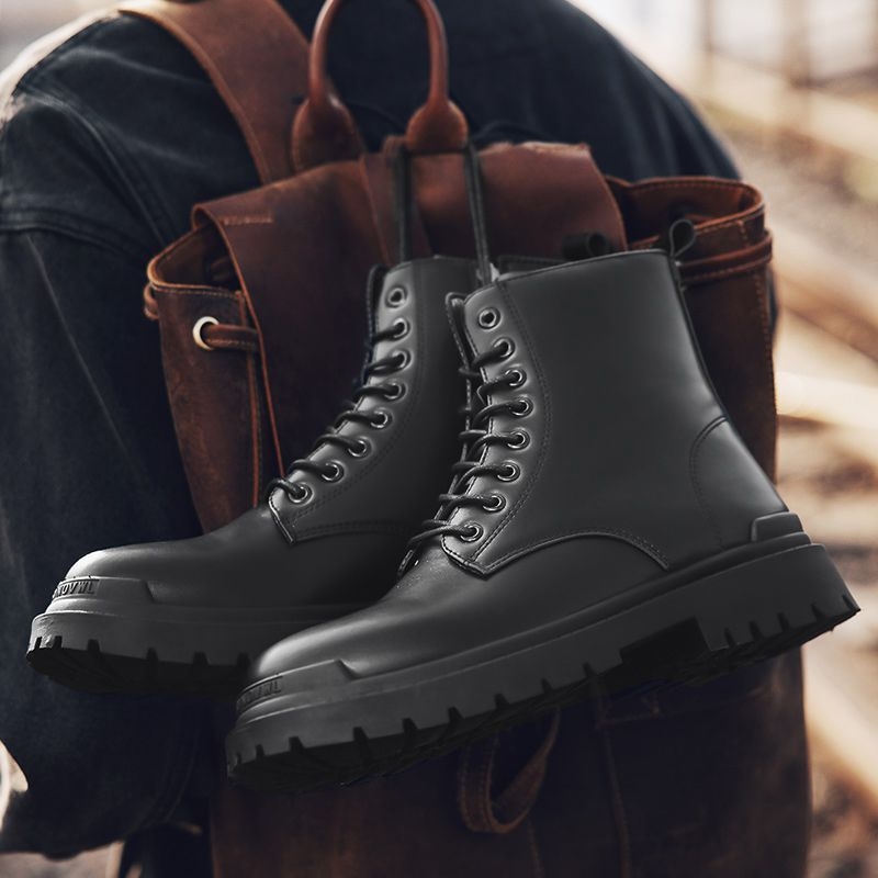 Muške Martin čizme - PU gornji dio, PVC potplat, srednja visina čizme, prozračne, casual stil, debeli potplat